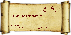 Link Valdemár névjegykártya